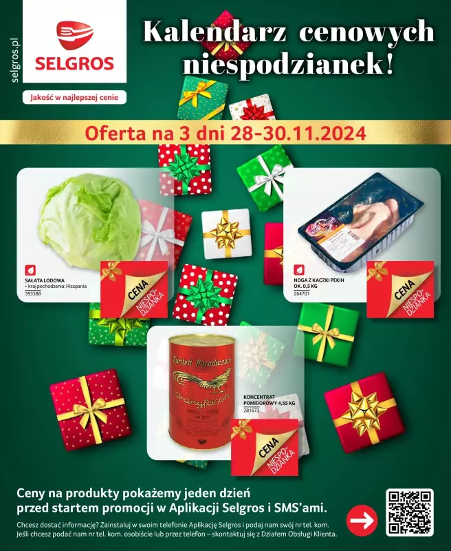 Selgros - gazetka promocyjna Kalendarz Cenowych Niespodzianek! od czwartku 28.11 do soboty 30.11