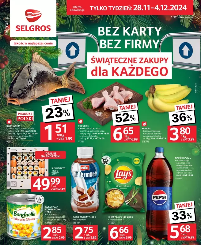 Selgros - gazetka promocyjna Oferta spożywcza od czwartku 28.11 do środy 04.12