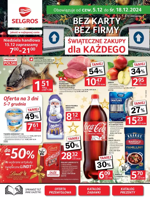 Selgros - gazetka promocyjna Oferta spożywcza od czwartku 05.12 do środy 18.12