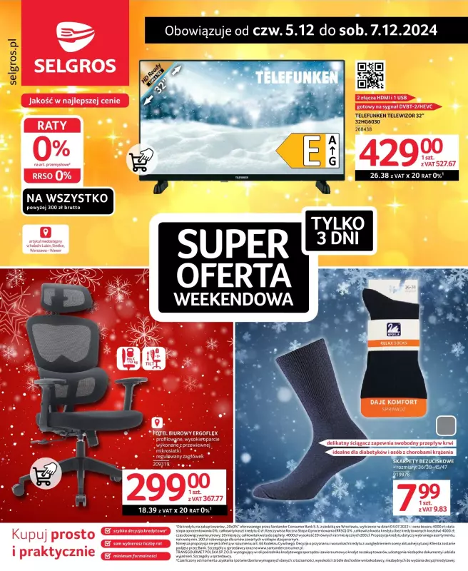 Selgros - gazetka promocyjna Super oferta na 3 dni od czwartku 05.12 do soboty 07.12