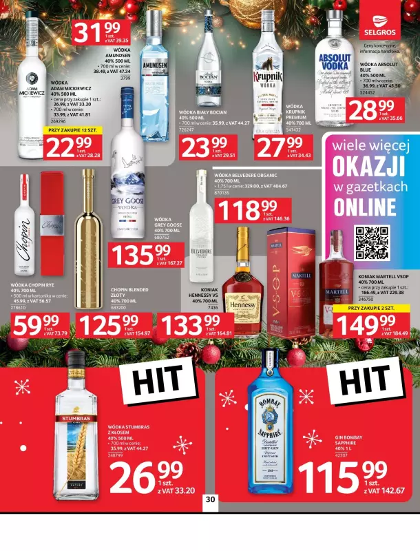 Selgros - gazetka promocyjna Oferta spożywcza od czwartku 19.12 do wtorku 24.12 - strona 30