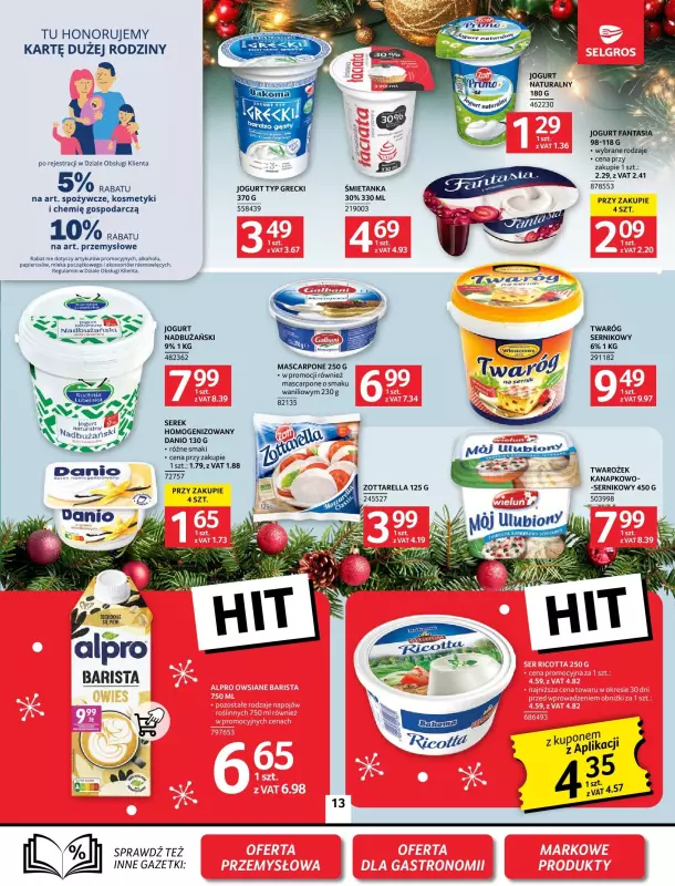 Selgros - gazetka promocyjna Oferta spożywcza od czwartku 19.12 do wtorku 24.12 - strona 13