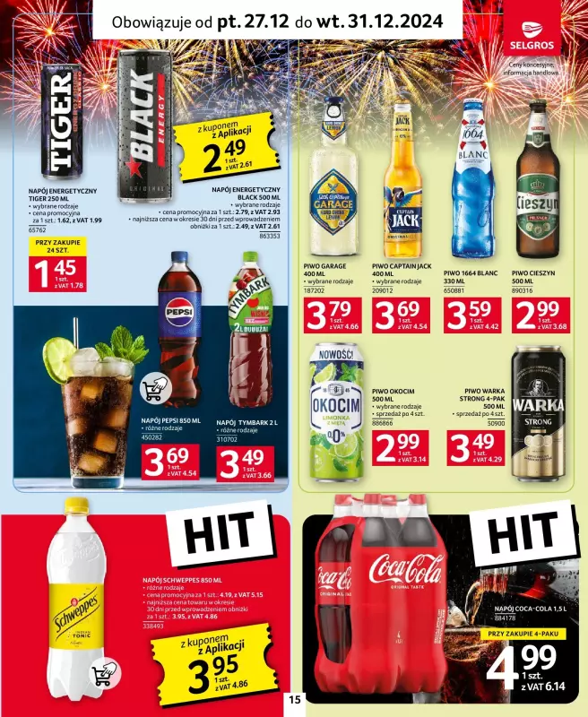 Selgros - gazetka promocyjna Oferta spożywcza Sylwester od piątku 27.12 do wtorku 31.12 - strona 15