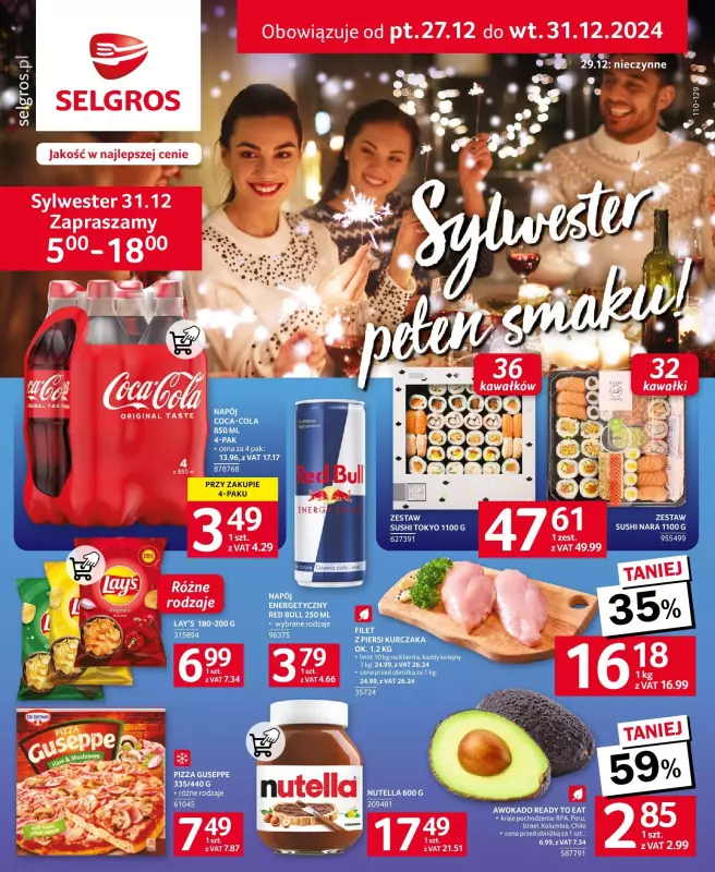 Selgros - gazetka promocyjna Oferta spożywcza Sylwester od piątku 27.12 do wtorku 31.12