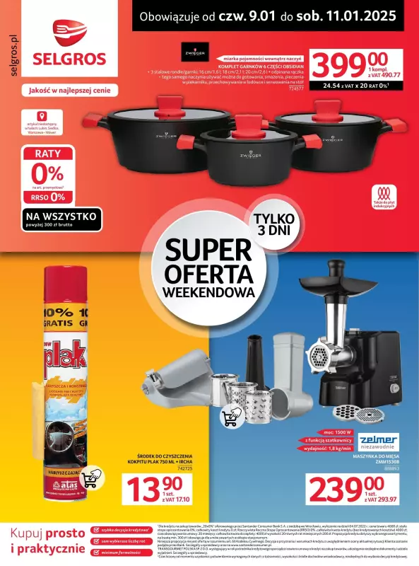 Selgros - gazetka promocyjna Super oferta na 3 dni od czwartku 09.01 do soboty 11.01