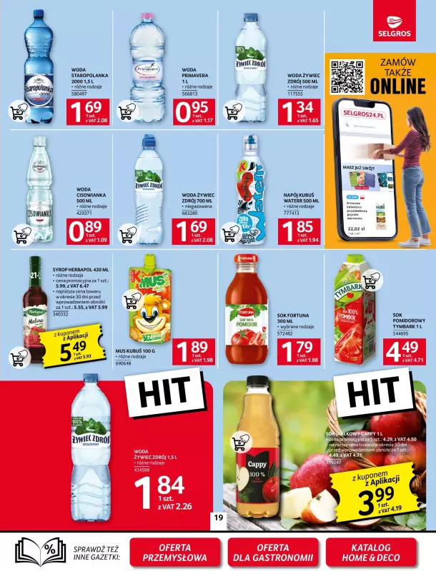 Selgros - gazetka promocyjna Oferta spożywcza od czwartku 09.01 do środy 22.01 - strona 19