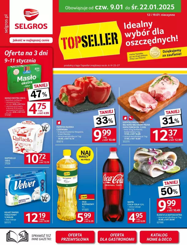 Selgros - gazetka promocyjna Oferta spożywcza od czwartku 09.01 do środy 22.01