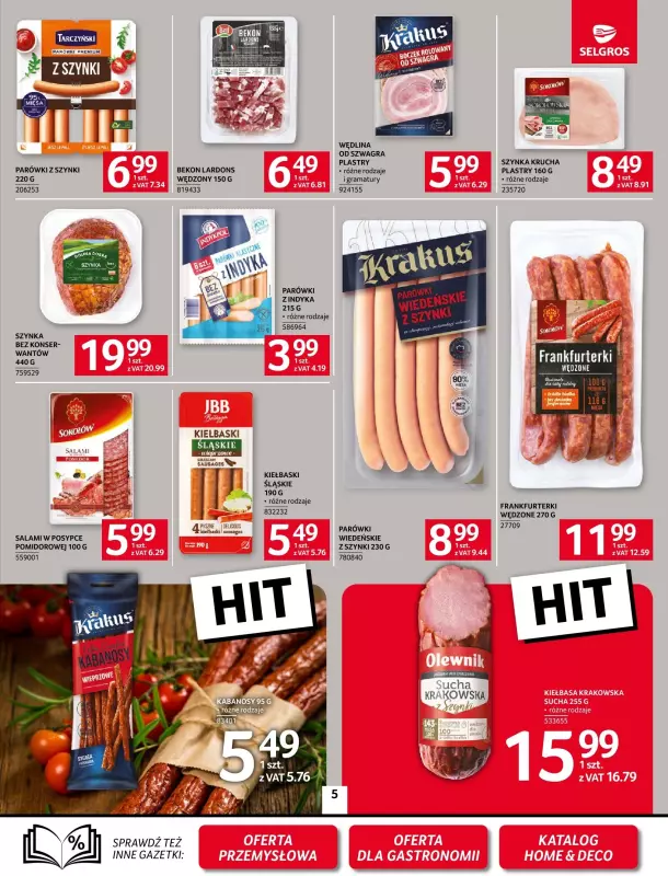 Selgros - gazetka promocyjna Oferta spożywcza od czwartku 09.01 do środy 22.01 - strona 5