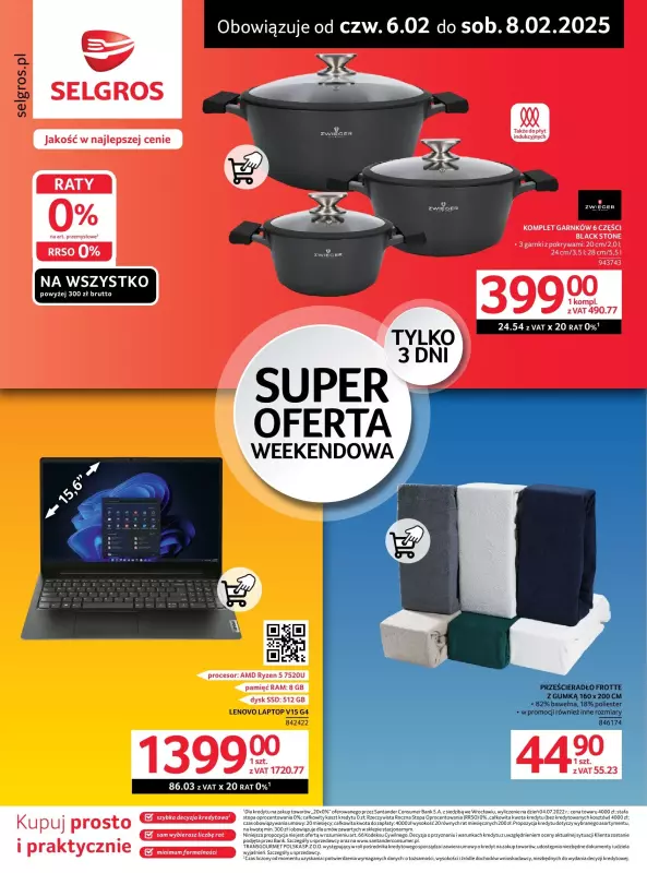 Selgros - gazetka promocyjna Super Oferta na 3 dni od czwartku 06.02 do soboty 08.02