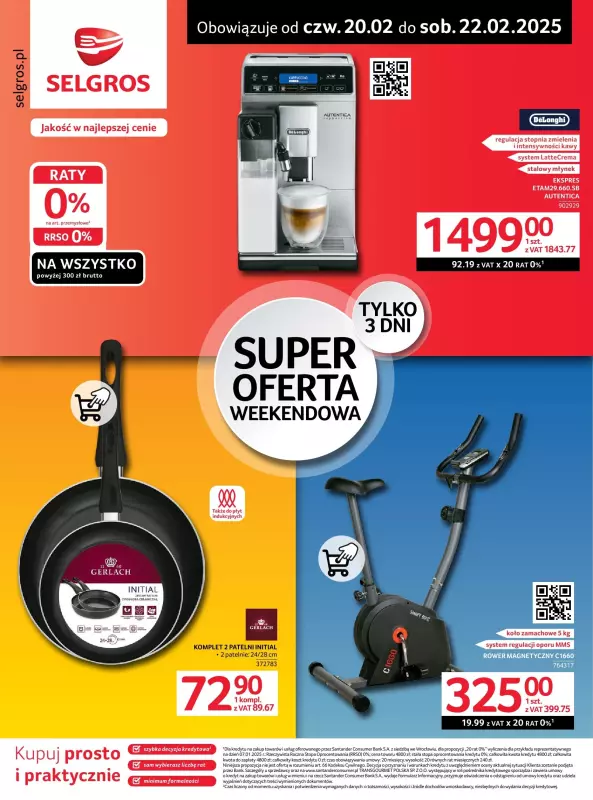 Selgros - gazetka promocyjna Super oferta na 3 dni od czwartku 20.02 do soboty 22.02