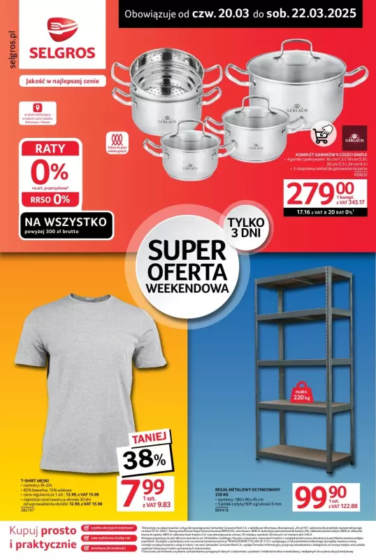 Selgros - gazetka promocyjna Super oferta na 3 dni od czwartku 20.03 do soboty 22.03