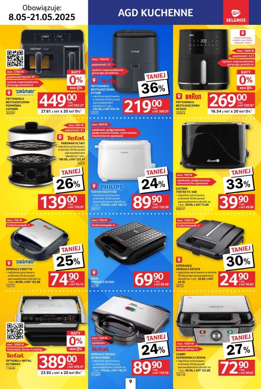 Selgros - gazetka promocyjna Katalog Elektro AGD od czwartku 08.05 do środy 21.05 - strona 9