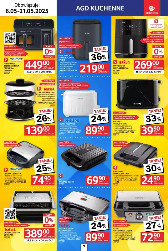 Selgros - gazetka promocyjna Katalog Elektro AGD od czwartku 08.05 do środy 21.05 - strona 9