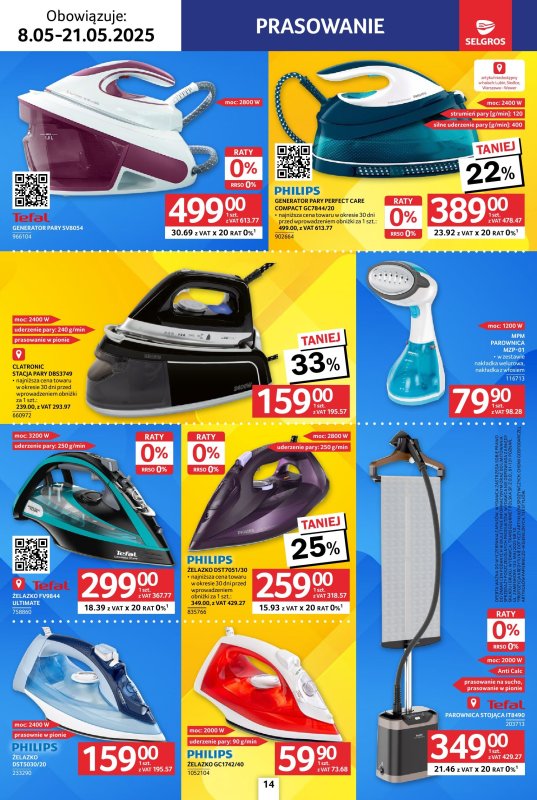 Selgros - gazetka promocyjna Katalog Elektro AGD od czwartku 08.05 do środy 21.05 - strona 14