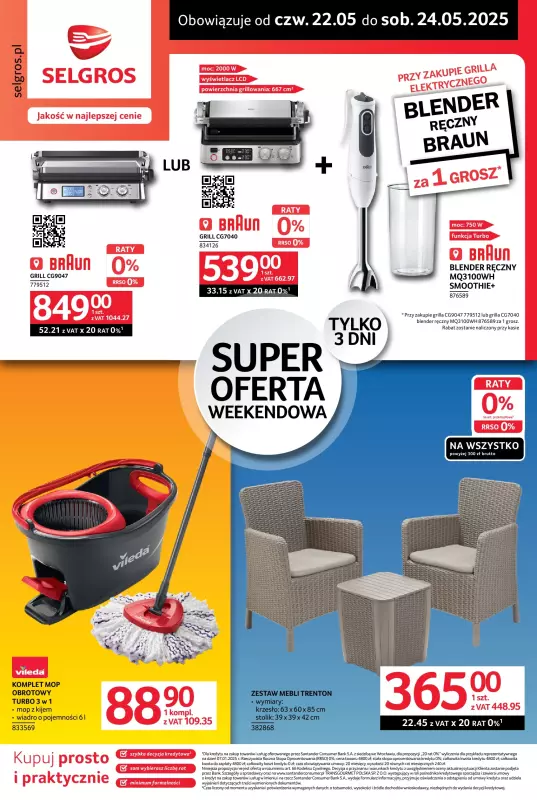 Selgros - gazetka promocyjna Super oferta na 3 dni od czwartku 22.05 do soboty 24.05