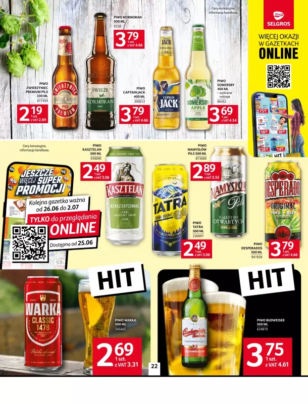 Selgros - gazetka promocyjna Oferta spożywcza od środy 18.06 do środy 02.07 - strona 22