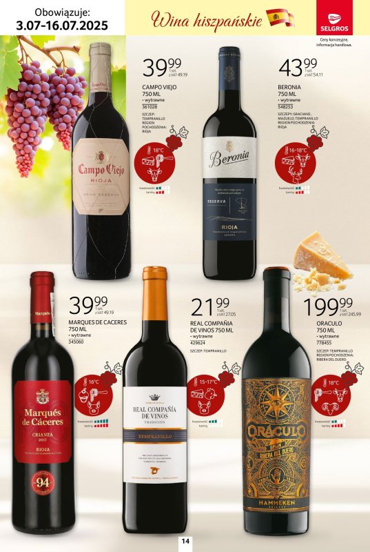 Selgros - gazetka promocyjna Katalog Wina od czwartku 03.07 do środy 16.07 - strona 14