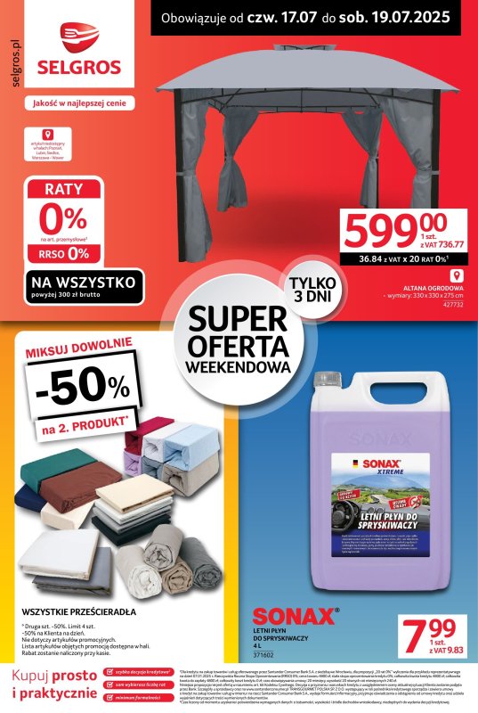 Selgros - gazetka promocyjna Super oferta na 3 dni od czwartku 17.07 do soboty 19.07