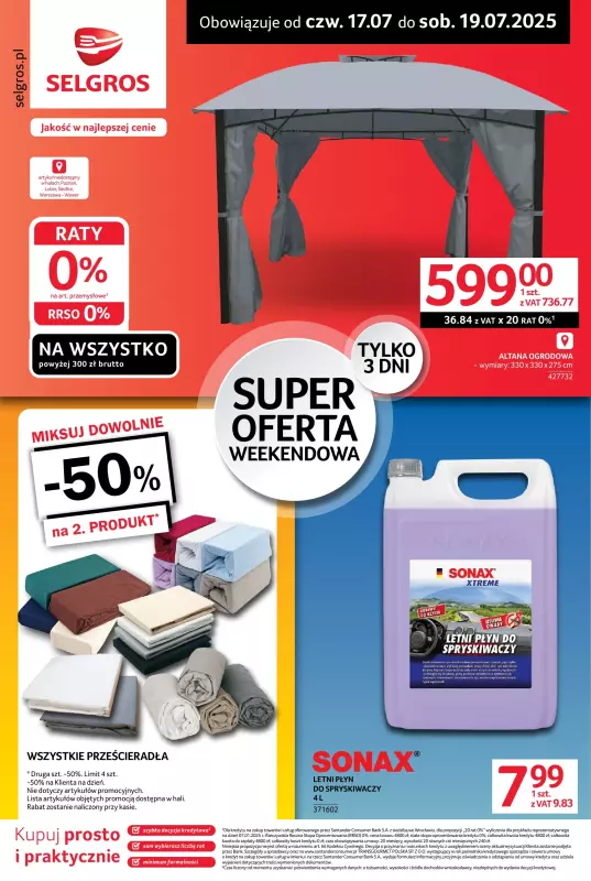 Selgros - gazetka promocyjna Super oferta na 3 dni od czwartku 17.07 do soboty 19.07