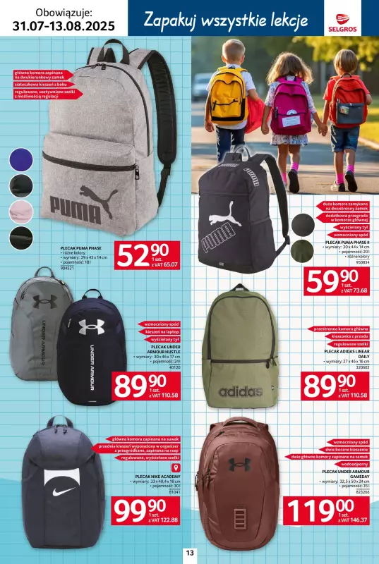 Selgros - gazetka promocyjna Katalog Szkoła od czwartku 31.07 do środy 13.08 - strona 13