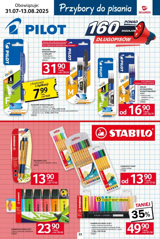 Selgros - gazetka promocyjna Katalog Szkoła od czwartku 31.07 do środy 13.08 - strona 23