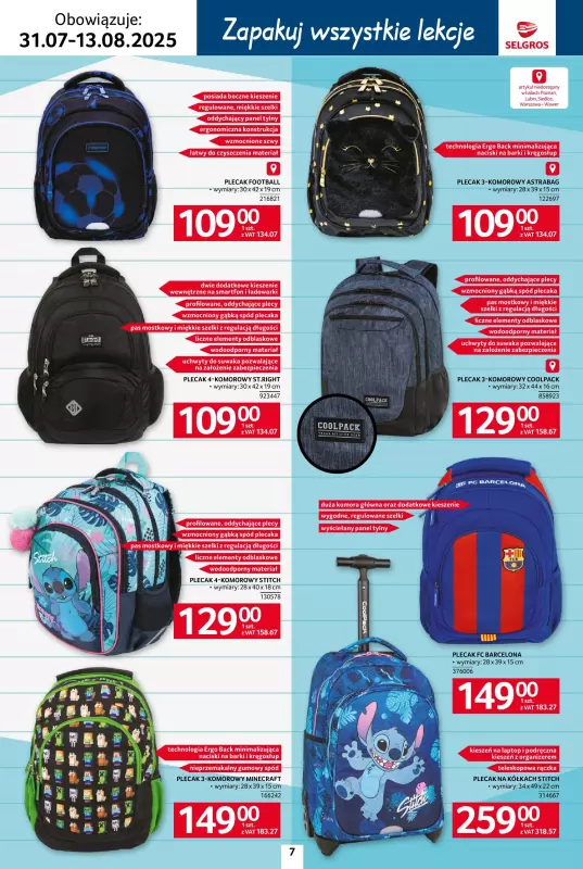 Selgros - gazetka promocyjna Katalog Szkoła od czwartku 31.07 do środy 13.08 - strona 7