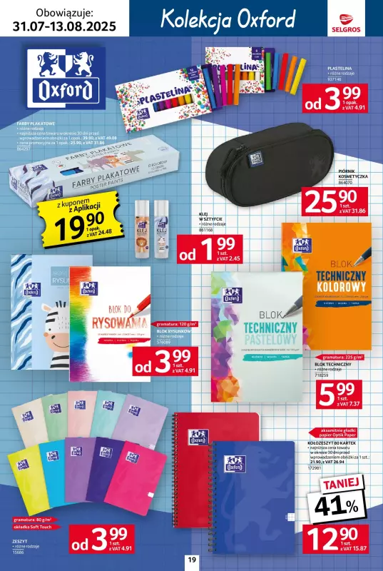 Selgros - gazetka promocyjna Katalog Szkoła od czwartku 31.07 do środy 13.08 - strona 19