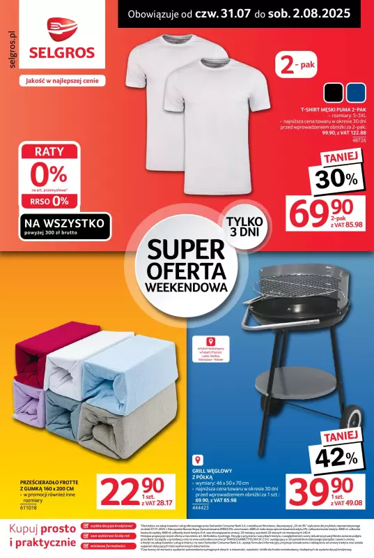 Selgros - gazetka promocyjna Super oferta na 3 dni od czwartku 31.07 do soboty 02.08