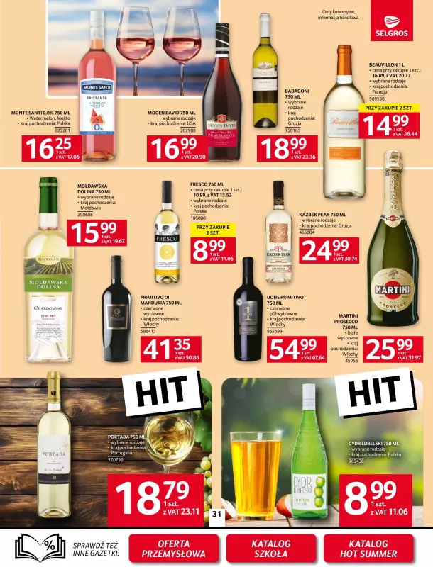 Selgros - gazetka promocyjna Oferta spożywcza od czwartku 14.08 do środy 27.08 - strona 31 Selgros - gazetka promocyjna Oferta spożywcza od czwartku 14.08 do środy 27.08 - strona 31