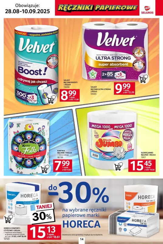 Selgros - gazetka promocyjna Katalog Sprzątanie od czwartku 28.08 do środy 10.09 - strona 14