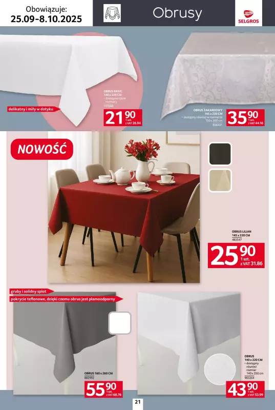 Selgros - gazetka promocyjna Katalog Home&Deco od czwartku 25.09 do środy 08.10 - strona 21