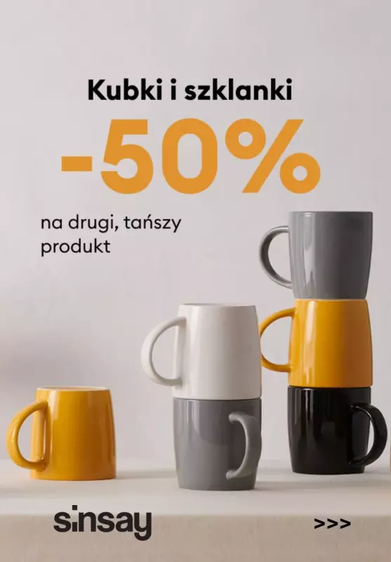 Sinsay - gazetka promocyjna Kubki i szklanki -50% na drugi produkt od piątku 07.06 do niedzieli 16.06