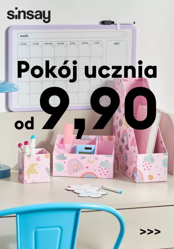 Sinsay - gazetka promocyjna Pokój ucznia już od 9,90 zł od wtorku 06.08 do poniedziałku 19.08