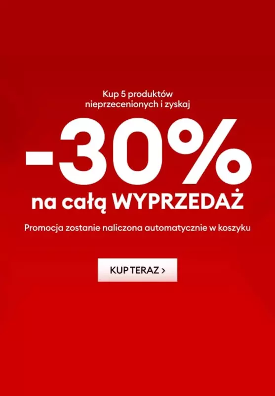 Sinsay - gazetka promocyjna Dodatkowe -30% na całą wyprzedaż od wtorku 20.08 do środy 21.08