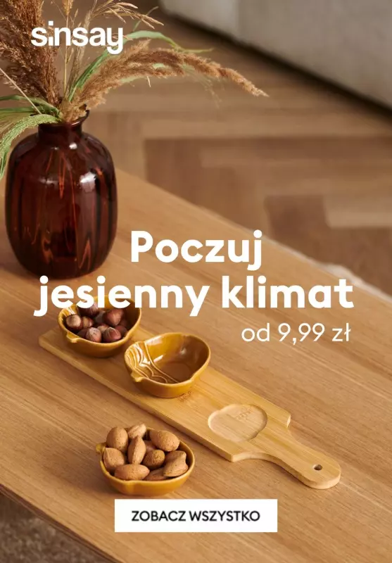 Sinsay - gazetka promocyjna Jesienny klimat w Twoim domu - od 9,99 PLN od soboty 14.09 do piątku 20.09