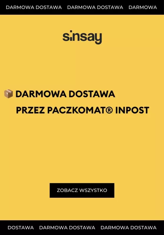 Sinsay - gazetka promocyjna Darmowa dostawa przez paczkomat InPost od piątku 13.12 do poniedziałku 16.12