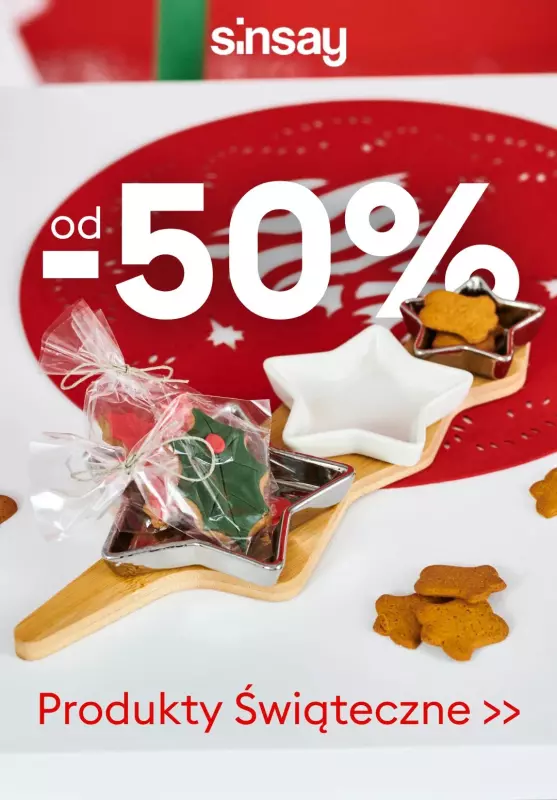 Sinsay - gazetka promocyjna Od -50% produkty świąteczne od wtorku 17.12 