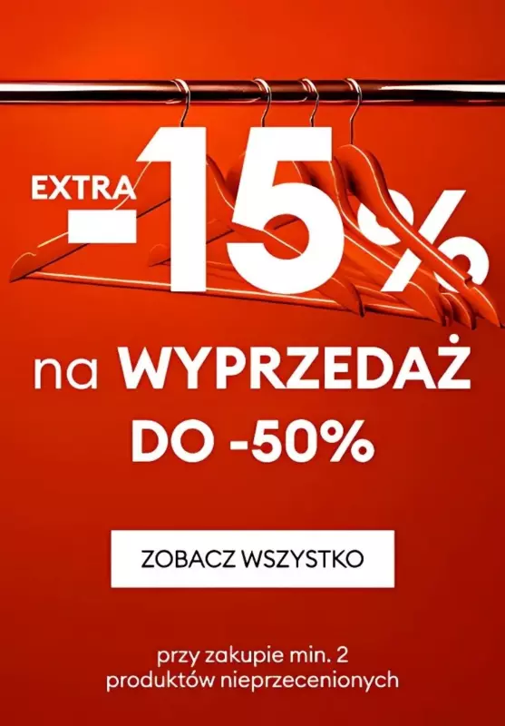 Sinsay - gazetka promocyjna -15% dodatkowego rabatu do wyprzedaży od czwartku 23.01 do środy 29.01