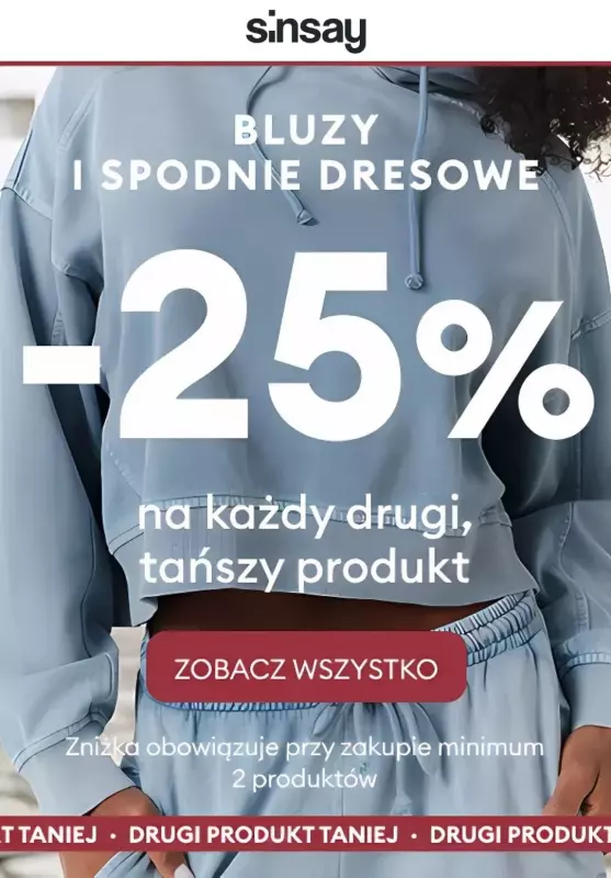 Sinsay - gazetka promocyjna Dresy: -25% na każdy drugi produkt od piątku 28.02 do wtorku 04.03