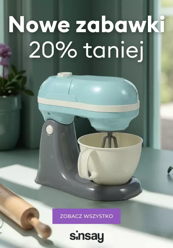 Sinsay - gazetka promocyjna Nowe zabawki 20% taniej od poniedziałku 26.05 do poniedziałku 26.05
