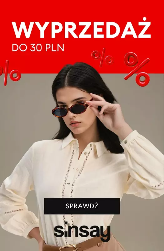 Sinsay - gazetka promocyjna Wyprzedaż do 30 PLN od wtorku 08.07 do poniedziałku 14.07