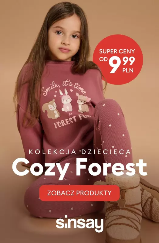 Sinsay - gazetka promocyjna Kolekcja dziecięca Cozy Forest — już od 9,99 PLN od wtorku 09.09 do poniedziałku 15.09