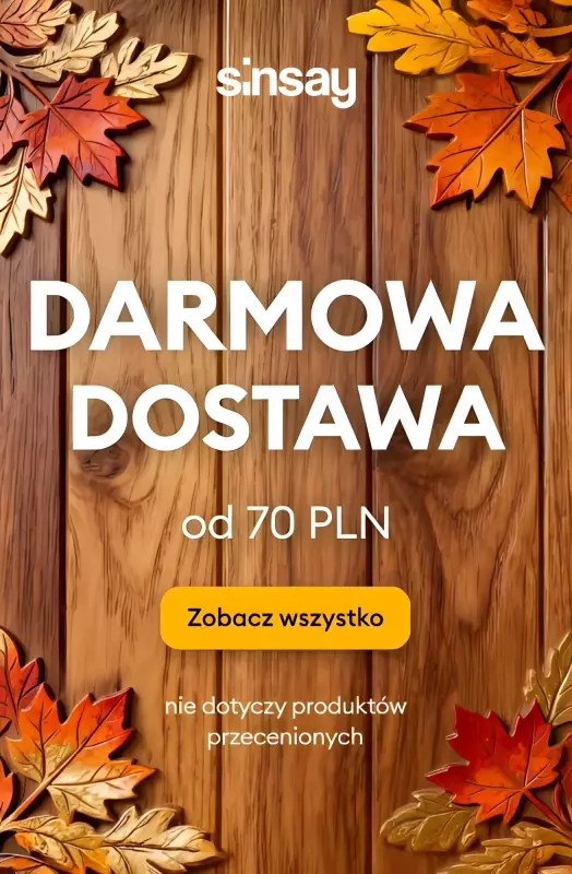 Sinsay - gazetka promocyjna DARMOWA dostawa od 70 PLN od czwartku 25.09 