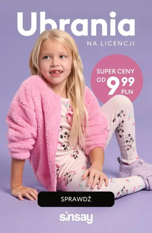 Sinsay - gazetka promocyjna Ubrania na licencji DLA DZIECI – już od 9,99 zł od środy 01.10 do wtorku 07.10