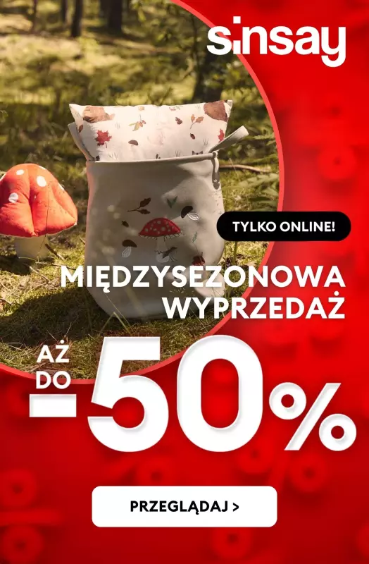 Sinsay - gazetka promocyjna Wyprzedaż do -50% | Dom od czwartku 02.10 