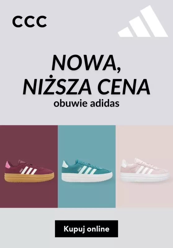 CCC - gazetka promocyjna Nowa niższa cena - obuwie Adidas od środy 12.06 