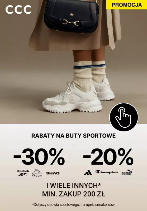 CCC - gazetka promocyjna Rabaty -30% i -20% na wybrane marki butów sportowych od piątku 04.10 do niedzieli 13.10