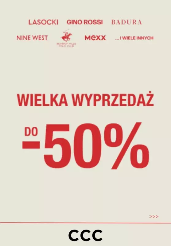 CCC - gazetka promocyjna Do -50% WIELKA WYPRZEDAŻ! od wtorku 07.01 do wtorku 14.01