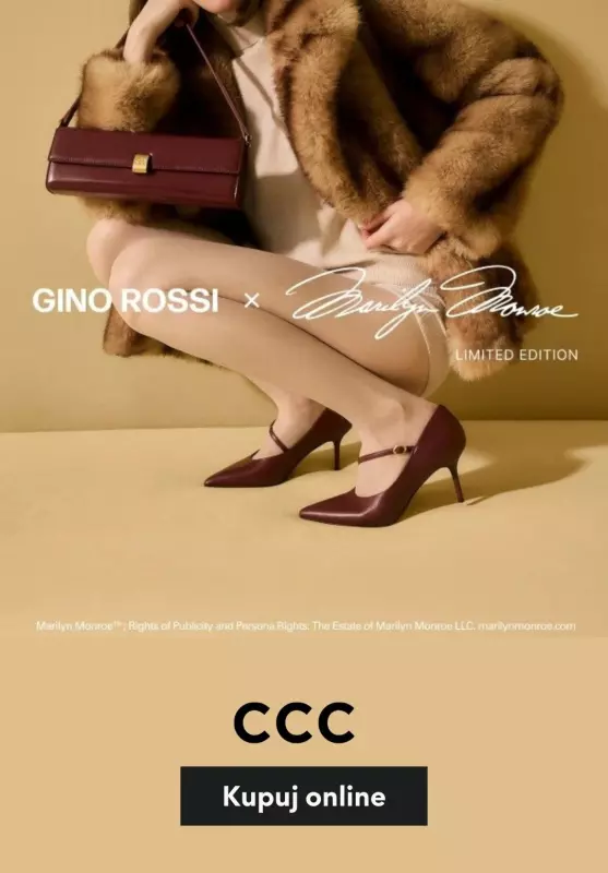 CCC - gazetka promocyjna Limitowana kolekcja Gino Rossi x Marilyn Monroe od czwartku 09.01 do środy 15.01