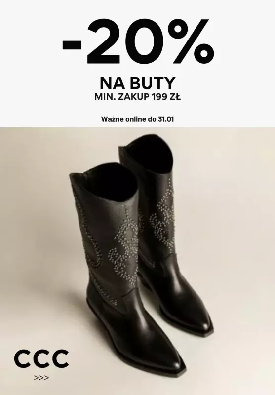 CCC - gazetka promocyjna -20% na buty - tylko online  